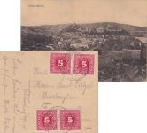 Rumänien/Österreich - Schässburg 1918 unfrankierte Karte n. Freiwaldau Nachporto