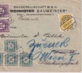 Österreich - 80 K. Hammer/Zange Orstdrucksachenbrief Wien 19.3.23 Nachporto
