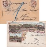Österreich/Slowenien - Schönstein 1900 unfrankierte Farblitho (Wöllan) Nachporto