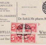 Österreich - 3g Trachten unterfrankierte Ortskarte Wien 28.1.38 - 18g Nachporto