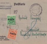 Österreich - Klagenfurt 19.2.47 unfrankierte Orts-Dienstpostkarte - Nachgebühr