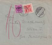 Österreich - Wien 30.10.46 unfrankierter Ortsbrief - Nachporto/Währungs-MIF !