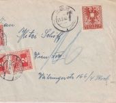Österreich - 8 Pfg. Wappen Ortsbrief Wien 1.3.46 - Nachporto