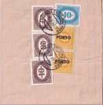 Österreich - 10 S. Portomarke u.a. Zustellkarte Hollenstein 1948