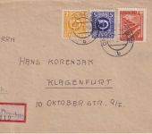 Österreich - 2+5 S. Posthorn u.a. Einschreibebrief Ober-Drauburg 21.2.46