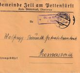 Österreich - Zell a. Pettenfürst P. Vöcklabruck Landpost-Ra2 Dienstbrief 1939