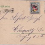 Österreich - Moldau Bahnhof Postablage-Ra1 Karte Niklasberg - Chemnitz 1907