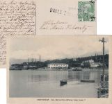 Österreich - Vapore dalla Dalmatia et Istria Schiffspost-L2 AK Portorose ca 1910