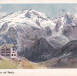 Österreich - Bambergerhaus (Canazei di Fassa 2 Postablage-Ra2 Karte Canazei 1911
