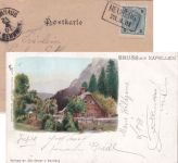 Österreich - Neuberg 23.8.01 Postablage-Ra2 farb. AK Kapellen - Steinhaus