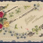 Namenstag - ca. 1900 - aufwändig geprägte u. gestanzte Glückwunschkarte m.