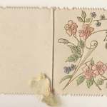 Namenstag - aufwändig geprägtes u. gestanztes Klappkärtchen m. hds.