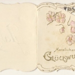 Neujahr - ca. 1900 - aufwändig geprägte u. gestanzte Glückwunschkarte m.