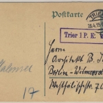 DR - Trier 1 PK Zu befördern, Zensurstempel 5 Pfg. Germania GA Trier Berlin 1915