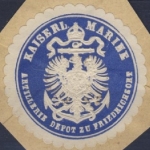 DR - Marine 2 verschiedene Siegel-Vignetten Artillerie Depot zu Friedrichsort