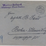 DR - SMS Frankfurt Marine-Feldpost 1. Abteilung 1. Werft-Division Feldpostbrief