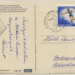 Ungarn - VIII. Atletikai Budapest 1966 farbige Sonderkarte m. SST