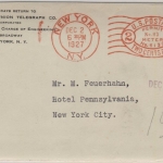 USA - 2 C. Meter Mark Ortsbrief New York Western Union - Hotel Pennsylvania 1927