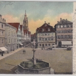 Württemberg - Reutlingen Wilhelmstraße Marktplatz Farb-AK gelaufen v. Honau 1902