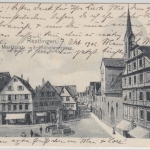 Württemberg - Reutlingen Marktplatz m. Wilhelmstraße, sw-AK - gelaufen 1902