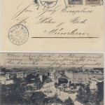 DR - 2+3 Pfg. Germania Karte Bickerdike-Flaggenstempel Leipzig 13 - München 1903