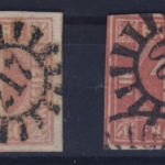 1 Kr. Quadrat rosa + dkl'rosa, gMR 217/190 - beide einwandfrei gepr. Schmitt BPP
