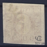 6 Kr. Quadrat braun, Type I, gMR 160/Kitzingen - einwandfrei gepr. Sem BPP