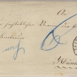 3 Kr. Quadrat blau, Nachporto-Brief gMR 515/Teisendorf 6/9. (1862) n. München