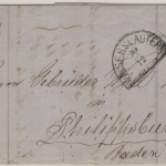 3 Kr. Quadrat rot, Brief oMR 232/Kaiserslautern 20/12 (1862) n.