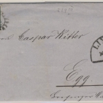 3 Kr. Quadrat blau, gMR 289/Lindau 11/11. (1858) n. Egg/Österreich - rs.