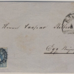 3 Kr. Quadrat blau, Brief gMR 289/Lindau 4/6. (1859) n. Egg/Österreich - rs.
