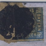 6 Kr. Quadrat blau, "Hässliches Entlein", Brief oMR 325/München 22. Jan 1864