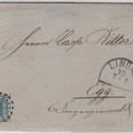 3 Kr. Quadrat blau, Brief oMR289/Lindau 7/2. (1860) n. Egg/Österreich - mit