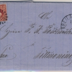 3 Kr. Quadrat rot, Brief gMR 135/Freilassing 19/1 (1865) n. Tittmoning - mit