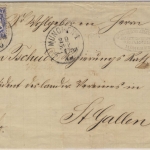 7 Kr. Wappen gez., Brief K1 München 29. Sep 70 n. St.Gallen/Schweiz