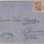 6+3 Kr. Wappen geschn., oMR 289/Lindau 14 Oct 1867 n. Seifhennersdorf/Sachsen -