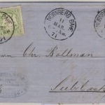 3x1 Kr. Wappen gez., Brief K1 Nürnberg Bahf. 11 Mär 71 n. Sulzbach - mit