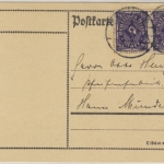 DR-Infla - 20 Mk. Posthorn waagr. Paar (!!) Walze Karte v. Lübberstedt 19.4.23