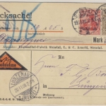 Deutsches Reich - 3+10 Pfg. Germania, Nachnahme-Drucksachenkarte Stendal 1908