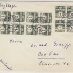 Dänemark - 12x1 Ö. Massenfrankatur Drucksachenbrief Kopenhagen - Bad Ems 1956