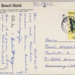 Kenya - 4 Sh. Schmetterling Bogenecke/Bogennr. Luftpostkarte Mombasa 1988