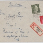 DR - Miesterhorst (Altm) 1943 Einschreibebrief n. Posen