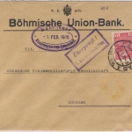 Österreich - 10 H. Franz-Joseph Bankbrief Prag - München 1916 Zensur-Ra2 Prag