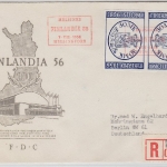 Finnland - 30 M Finlandia'56 Schmuck-FDC Einschreibebrief Sonder-R-Zettel 1956