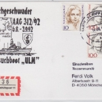 BRD - Bundesmarine Minensuchboot Ulm Einschreibekarte Marineschiffspost 11 1992