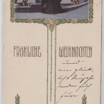 Weihnachten farbige Prägekarte Glückwunsch Jugenstil gelaufen Braunschweig 1905