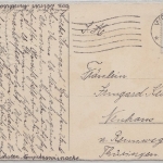 Neujahr Zwerge Schmiedefeuer Hufeisen farb. Glückwunschkarte gelaufen Worms 1929