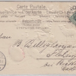 Ostern Lamm Küken Palmzweig farbige Prägekarte gelaufen Stuttgart 1902