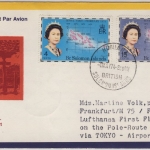 British Solomon Islands - Luftpostbrief Honiara - Tokio - Frankfurt 1974