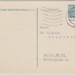 Berlin - 7 Pfg. Privatganzsachenkarte Sportärztebund Drucksache Berlin 1958